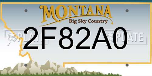 2F82A0 Montana License Plate