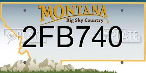 2FB740 Montana License Plate