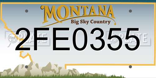 2FE0355 Montana License Plate