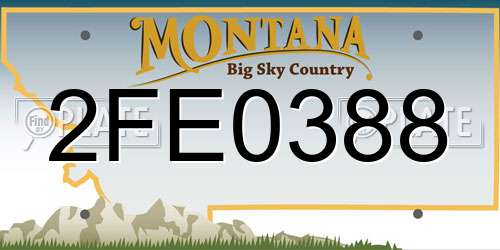 2FE0388 Montana License Plate