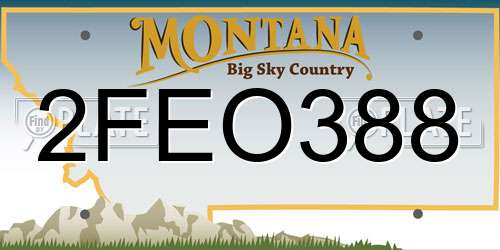 2FEO388 Montana License Plate