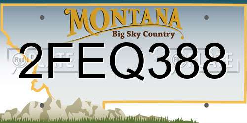2FEQ388 Montana License Plate