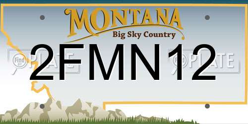 2FMN12 Montana License Plate
