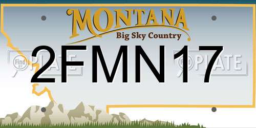 2FMN17 Montana License Plate