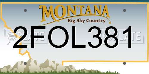 2FOL381 Montana License Plate