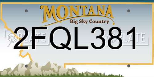 2FQL381 Montana License Plate