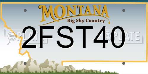 2FST40 Montana License Plate