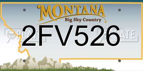 2FV526 Montana License Plate