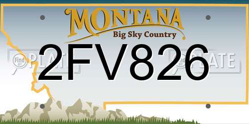 2FV826 Montana License Plate