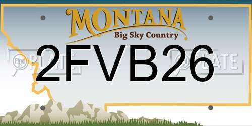 2FVB26 Montana License Plate