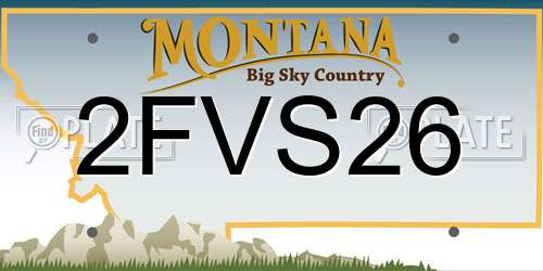 2FVS26 Montana License Plate