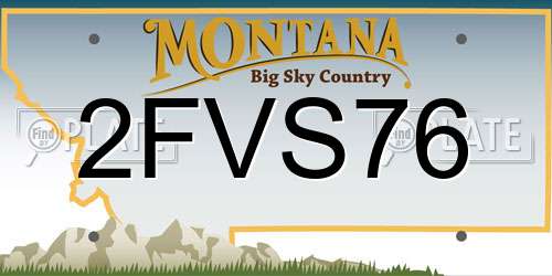 2FVS76 Montana License Plate