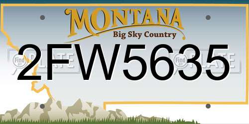 2FW5635 Montana License Plate