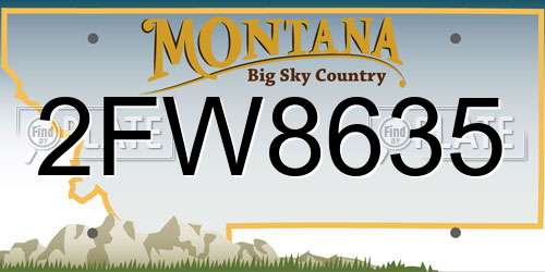 2FW8635 Montana License Plate