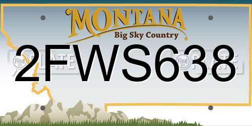 2FWS638 Montana License Plate