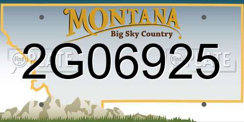 2G06925 Montana License Plate