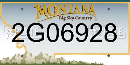 2G06928 Montana License Plate