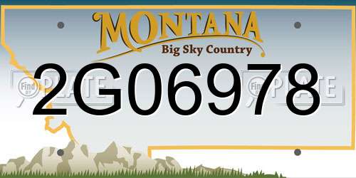 2G06978 Montana License Plate