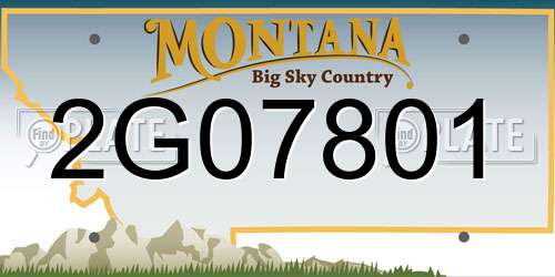 2G07801 Montana License Plate