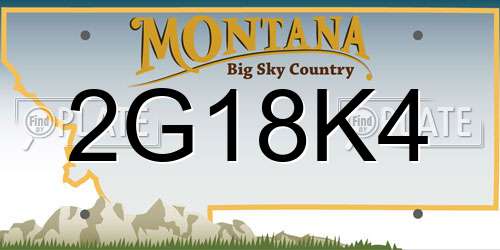 2G18K4 Montana License Plate