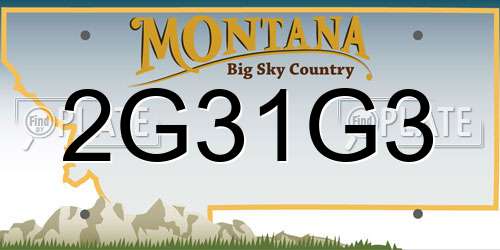 2G31G3 Montana License Plate