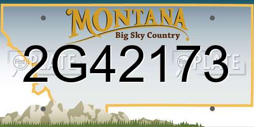 2G42173 Montana License Plate