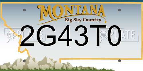2G43T0 Montana License Plate