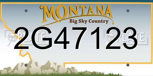 2G47123 Montana License Plate