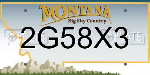 2G58X3 Montana License Plate
