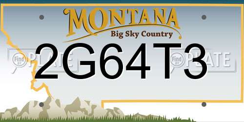 2G64T3 Montana License Plate