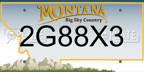 2G88X3 Montana License Plate