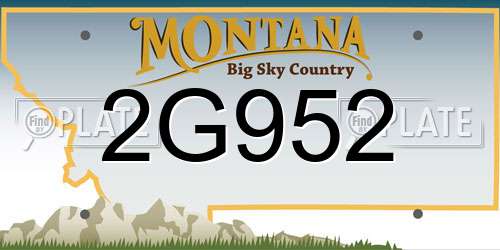 2G952 Montana License Plate