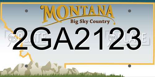 2GA2123 Montana License Plate