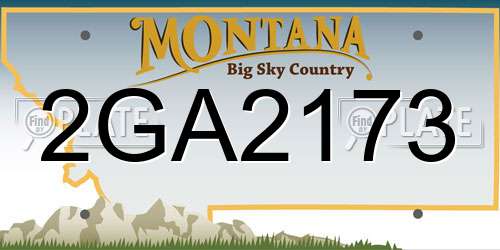 2GA2173 Montana License Plate