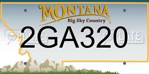 2GA320 Montana License Plate