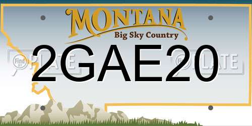 2GAE20 Montana License Plate
