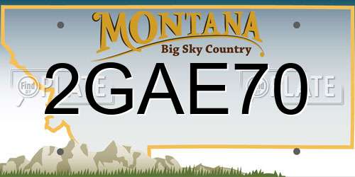 2GAE70 Montana License Plate