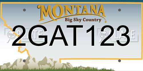 2GAT123 Montana License Plate