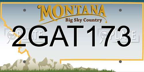 2GAT173 Montana License Plate