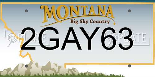 2GAY63 Montana License Plate