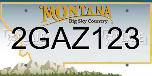 2GAZ123 Montana License Plate