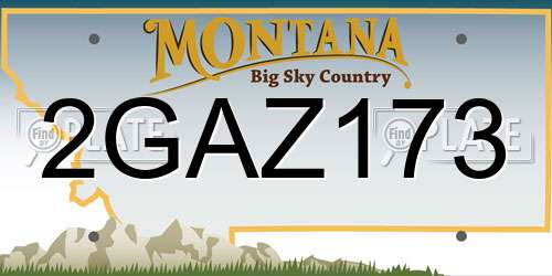 2GAZ173 Montana License Plate