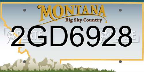 2GD6928 Montana License Plate