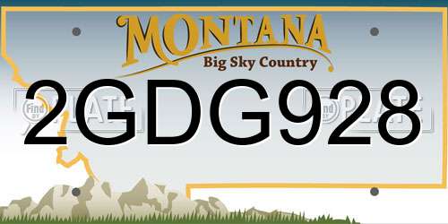 2GDG928 Montana License Plate