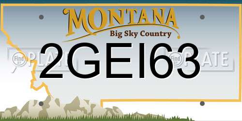 2GEI63 Montana License Plate