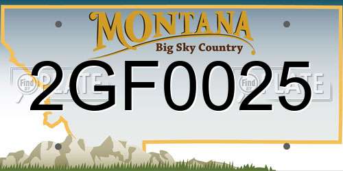 2GF0025 Montana License Plate