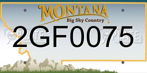 2GF0075 Montana License Plate