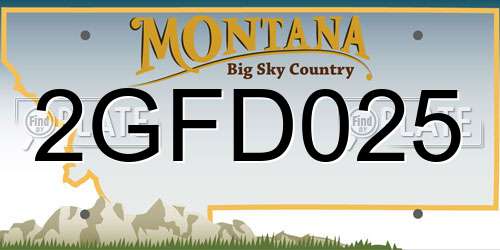 2GFD025 Montana License Plate