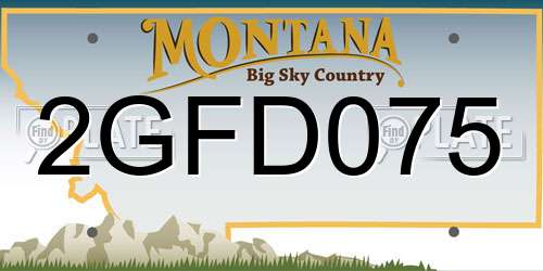 2GFD075 Montana License Plate