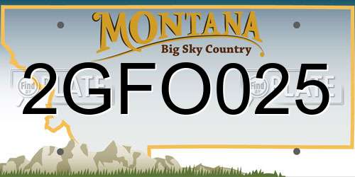 2GFO025 Montana License Plate
